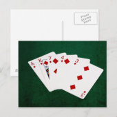 Poker Hands - Flush - Diamonds Suit Briefkaart (Voorkant / Achterkant)