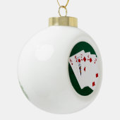 Poker Hands - Flush - Diamonds Suit Keramische Bal Ornament (Links)