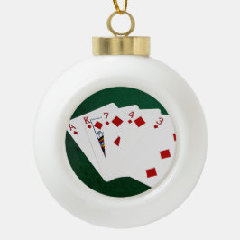 Poker Hands - Flush - Diamonds Suit Keramische Bal Ornament