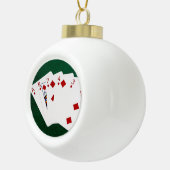 Poker Hands - Flush - Diamonds Suit Keramische Bal Ornament (Rechts)