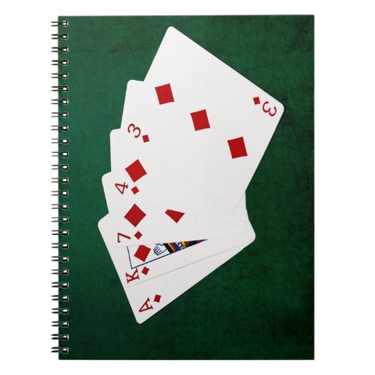 Poker Hands - Flush - Diamonds Suit Notitieboek (Voorkant)