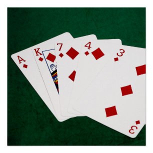 Poker Hands - Flush - Diamonds Suit Perfect Poster