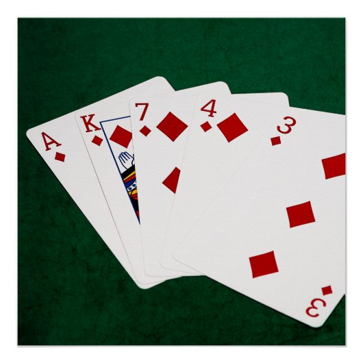 Poker Hands - Flush - Diamonds Suit Perfect Poster (Voorkant)