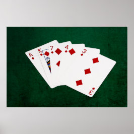 Poker Hands - Flush - Diamonds Suit Poster