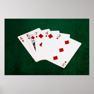 Poker Hands - Flush - Diamonds Suit Poster