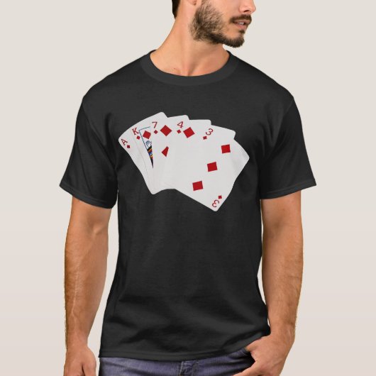 Poker Hands - Flush - Diamonds Suit T-shirt (Voorkant)