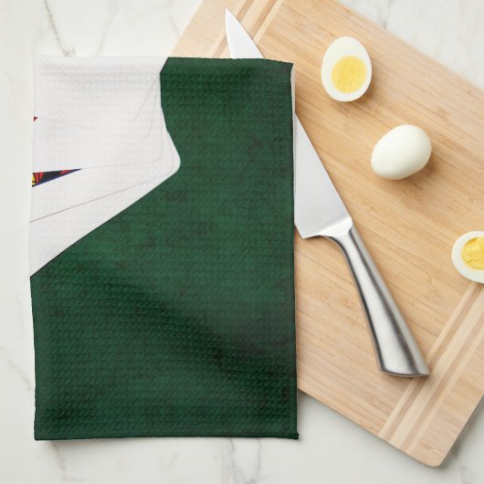 Poker Hands - Flush - Diamonds Suit Theedoek (Quarter Fold)