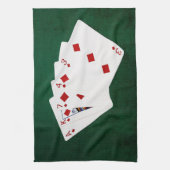 Poker Hands - Flush - Diamonds Suit Theedoek (Verticaal)