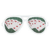 Poker Hands - Flush - Hearts Suit Aviator Zonnebril (Voorkant)