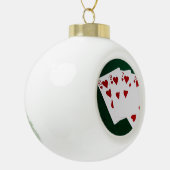 Poker Hands - Flush - Hearts Suit Keramische Bal Ornament (Links)