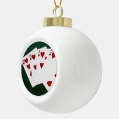 Poker Hands - Flush - Hearts Suit Keramische Bal Ornament (Rechts)