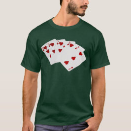 Poker Hands - Flush - Hearts Suit T-shirt