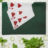 Poker Hands - Flush - Hearts Suit Theedoek (Gevouwen)