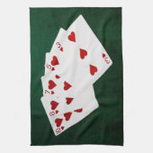 Poker Hands - Flush - Hearts Suit Theedoek (Verticaal)