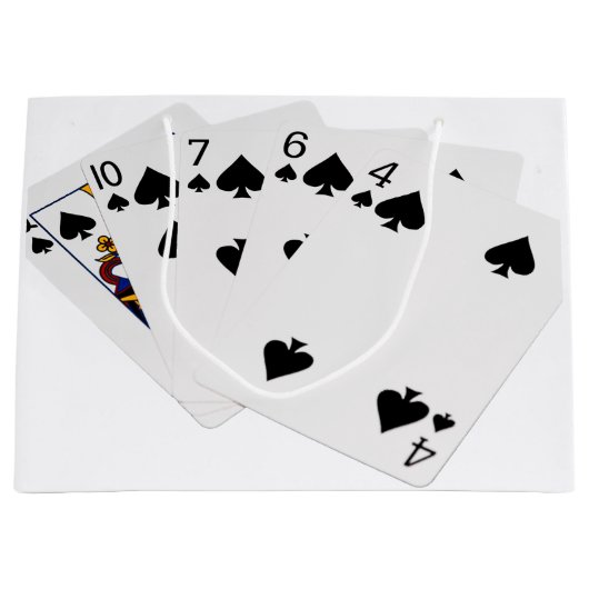 Poker Hands - Flush - Spades Suit Groot Cadeauzakje (Voorkant)