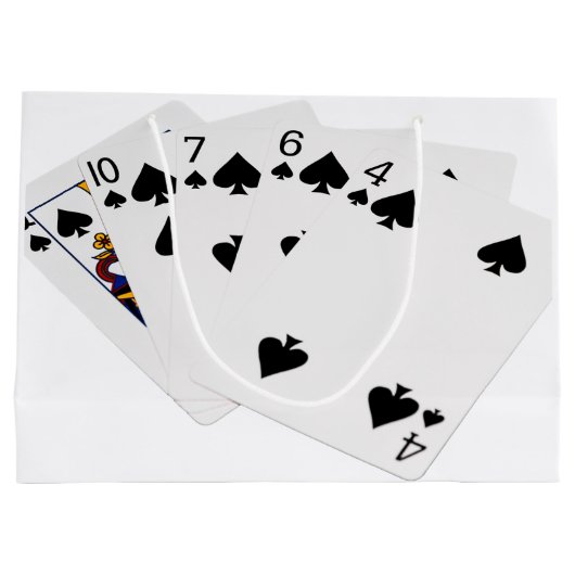 Poker Hands - Flush - Spades Suit Groot Cadeauzakje (Achterkant)