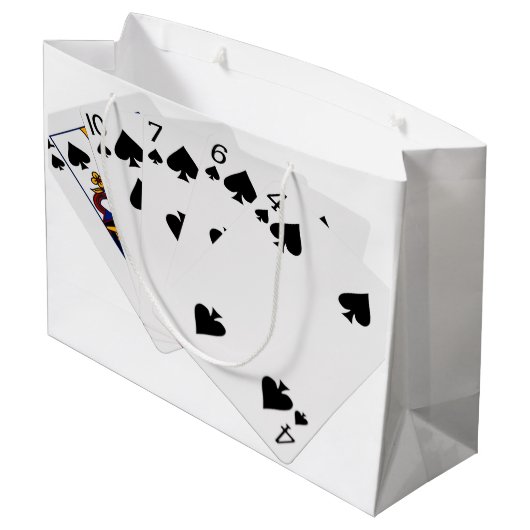 Poker Hands - Flush - Spades Suit Groot Cadeauzakje (Achterkant Gekanteld)
