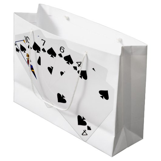 Poker Hands - Flush - Spades Suit Groot Cadeauzakje (Voorkant Gekanteld)