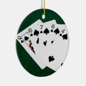 Poker Hands - Flush - Spades Suit Keramisch Ornament (Rechts)