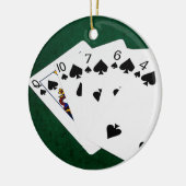 Poker Hands - Flush - Spades Suit Keramisch Ornament (Links)