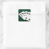 Poker Hands - Flush - Spades Suit Vierkante Sticker (Tas)