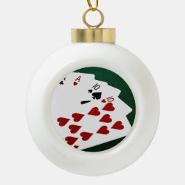 Poker Hands - Full House - Ace en Ten Keramische Bal Ornament