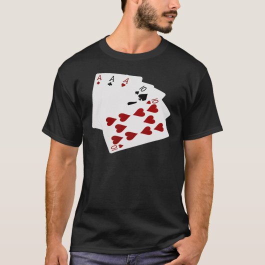 Poker Hands - Full House - Ace en Ten T-shirt (Voorkant)