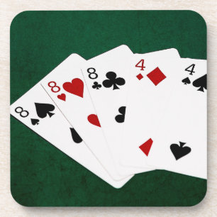 Poker Hands - Full House - Acht en vier Bier Onderzetter