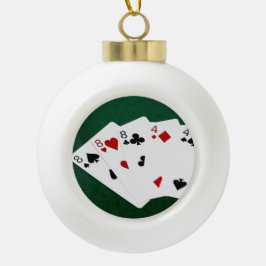 Poker Hands - Full House - Acht en vier Keramische Bal Ornament