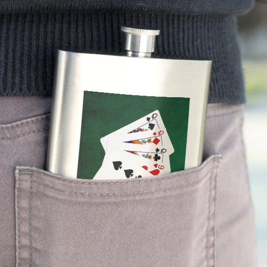 Poker Hands - Full House - Queen en Nine Heupfles (Voorbeeld)