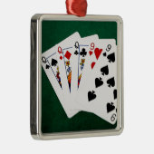 Poker Hands - Full House - Queen en Nine Metalen Ornament (Rechts)