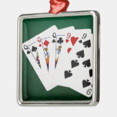 Poker Hands - Full House - Queen en Nine Metalen Ornament (Links)
