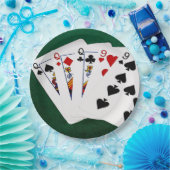 Poker Hands - Full House - Queen en Nine Papieren Bordje (Feest)