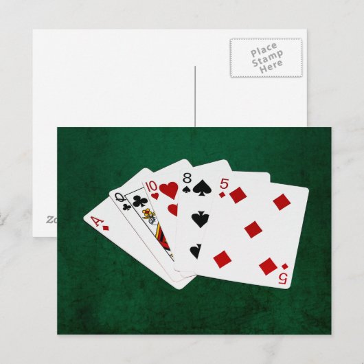 Poker Hands - High Card - ACE Briefkaart (Voorkant / Achterkant)