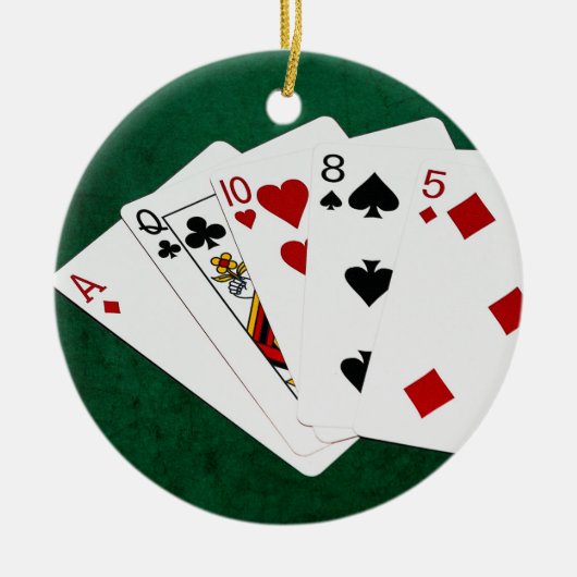 Poker Hands - High Card - ACE Keramisch Ornament (Voorkant)