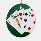 Poker Hands - High Card - ACE Keramisch Ornament (Links)