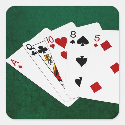 Poker Hands - High Card - ACE Vierkante Sticker (Voorkant)