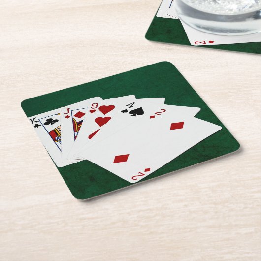 Poker Hands - High Card - King Kartonnen Onderzetters (Schuin)