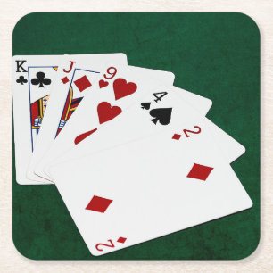 Poker Hands - High Card - King Kartonnen Onderzetters