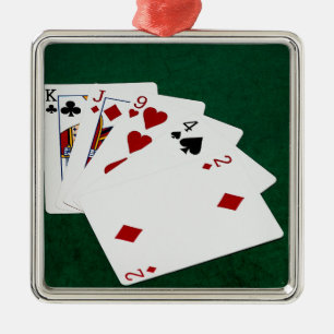 Poker Hands - High Card - King Metalen Ornament
