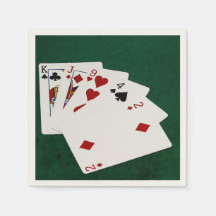 Poker Hands - High Card - King Servetten