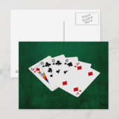 Poker Hands - High Card - Queen Briefkaart (Voorkant / Achterkant)