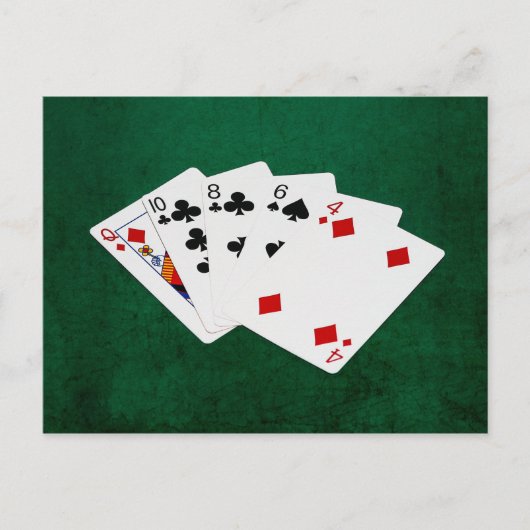 Poker Hands - High Card - Queen Briefkaart (Voorkant)