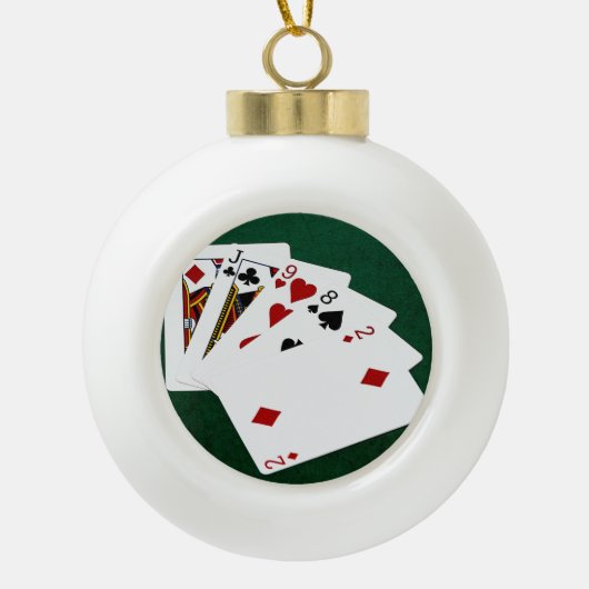 Poker Hands - One Pair - Jack Keramische Bal Ornament (Voorkant)