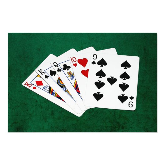 Poker Hands - One Pair - King Foto Afdruk (Voorkant)