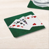 Poker Hands - One Pair - Ten Kartonnen Onderzetters (Schuin)