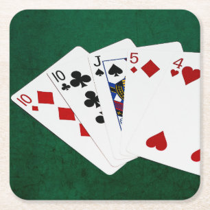 Poker Hands - One Pair - Ten Kartonnen Onderzetters