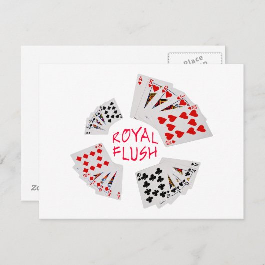 Poker Hands - Royal Flush Briefkaart (Voorkant / Achterkant)