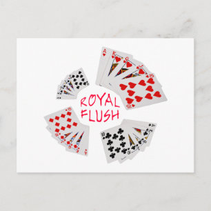 Poker Hands - Royal Flush Briefkaart
