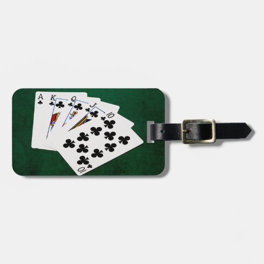Poker Hands - Royal Flush - Clubs Suit Bagagelabel (Voorkant horizontaal)